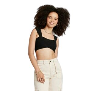 WILD FABLE BLACK RIBBED CROP TOP NWT SIZE XXL